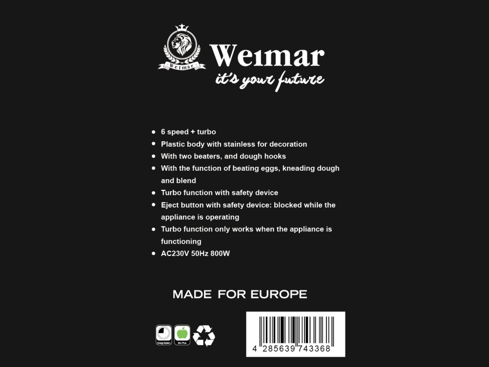 მიქსერი WEIMAR WE-HM4033SM სურათი