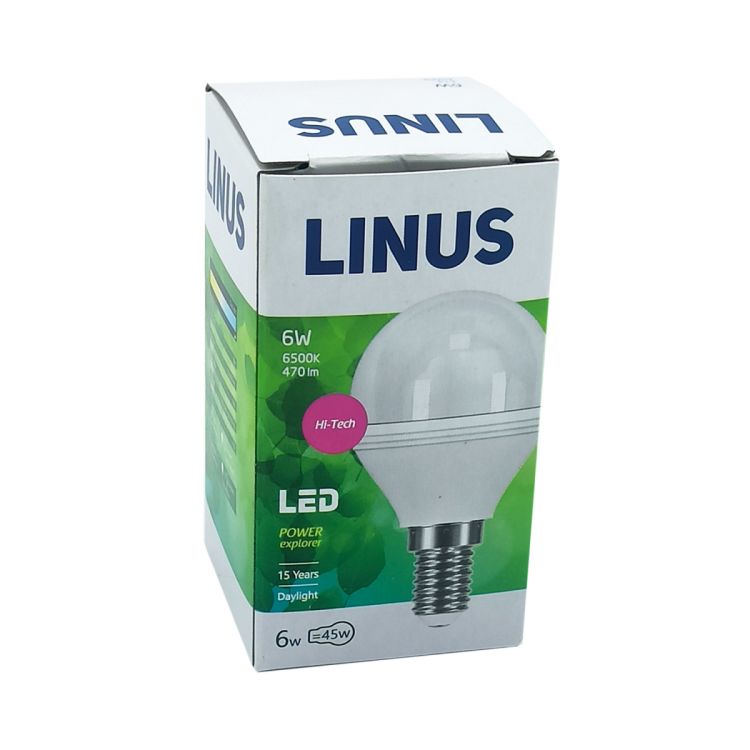 ნათურა ბურთი LINUS Lin29-8485 LED-6W E14 6500K სურათი