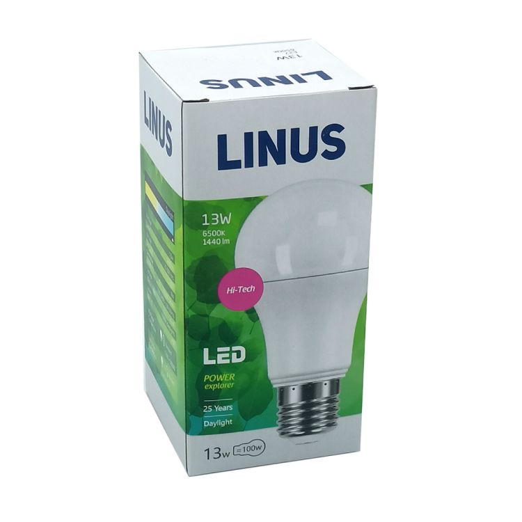 ნათურა სტანდარტული LINUS Lin44-0907 LED 13W E27 6500K სურათი
