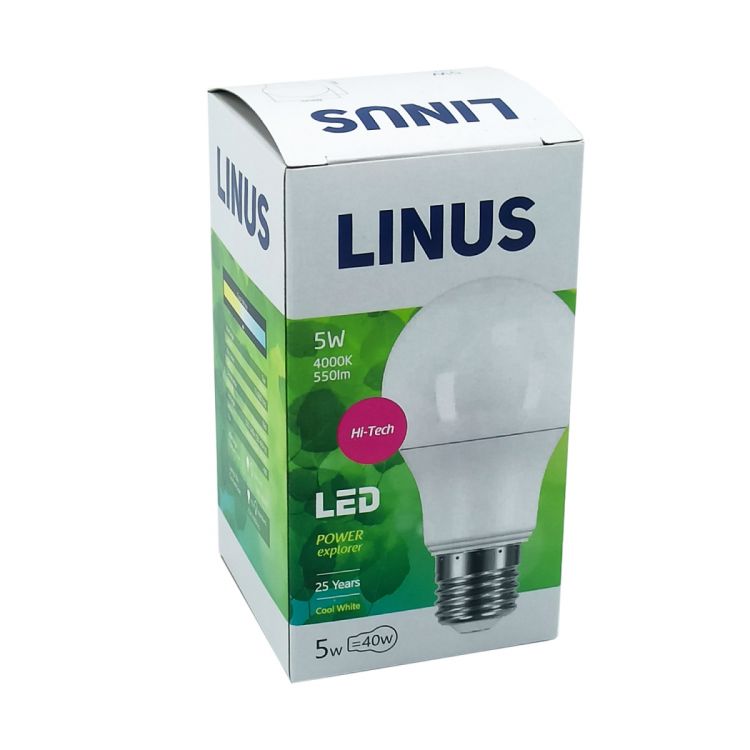 ნათურა სტანდარტული LINUS Lin80-2957 LED 5W E27 4000K სურათი