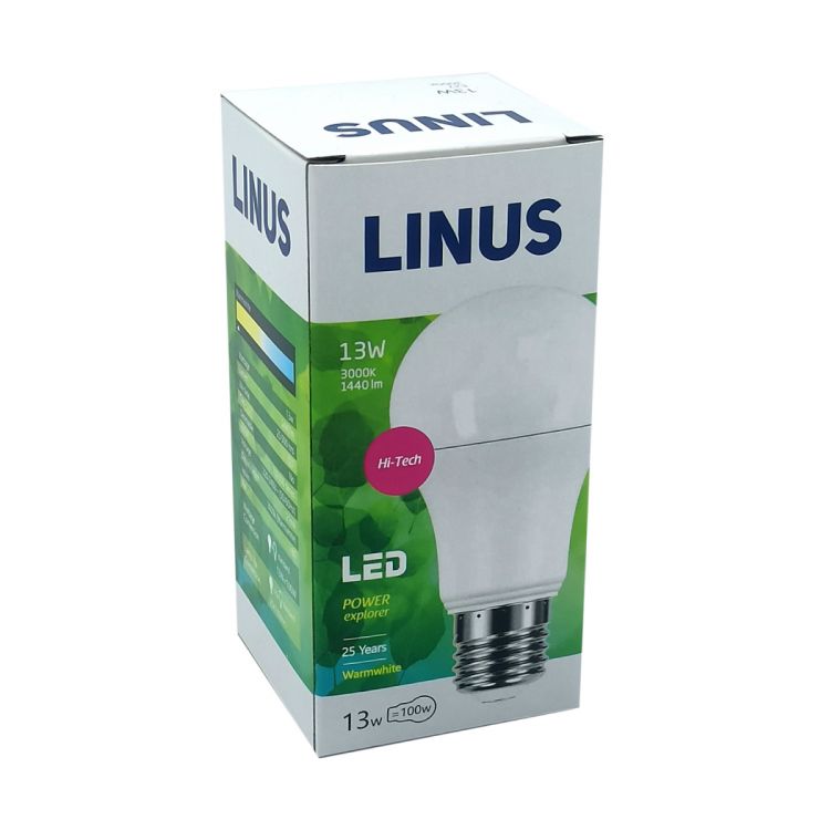 ნათურა სტანდარტული LINUS Lin45-0914 LED 13W E27 3000K სურათი