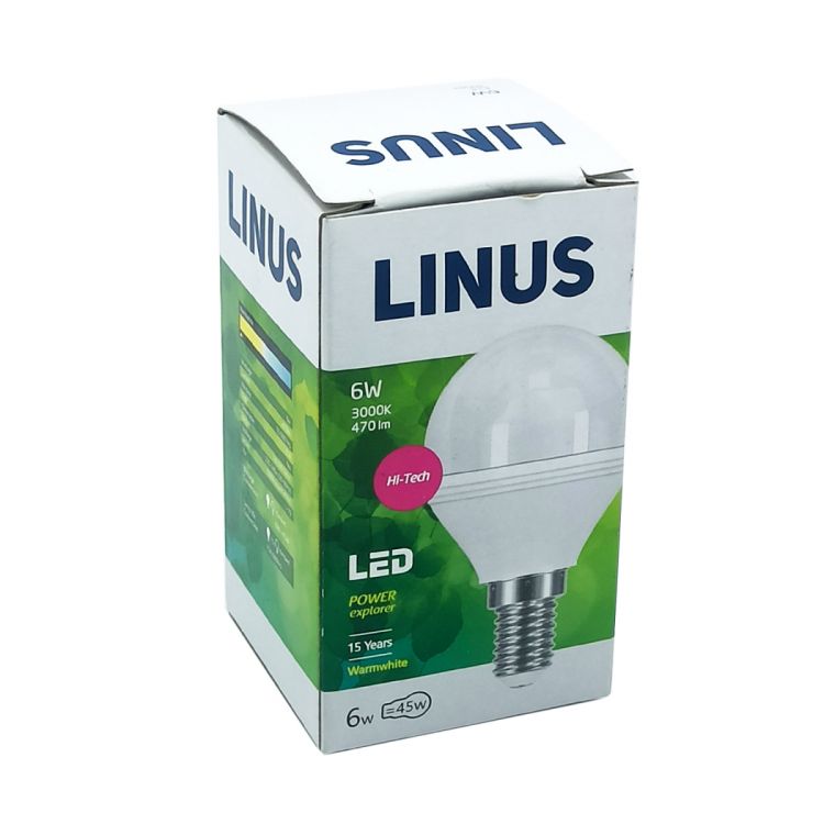 ნათურა ბურთი LINUS Lin30-8492 LED-6W E14 3000K სურათი