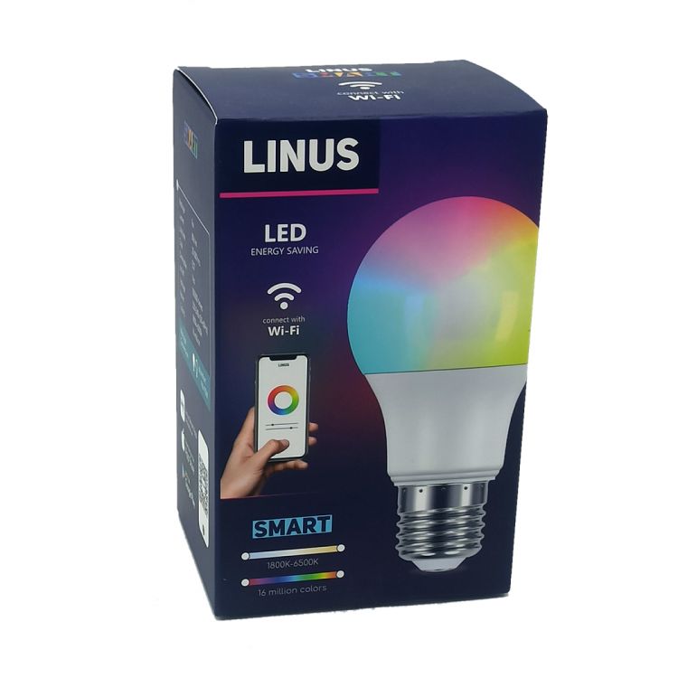 ჭკვიანი ნათურა LINUS Lin73 Smart RGBW 9W სურათი