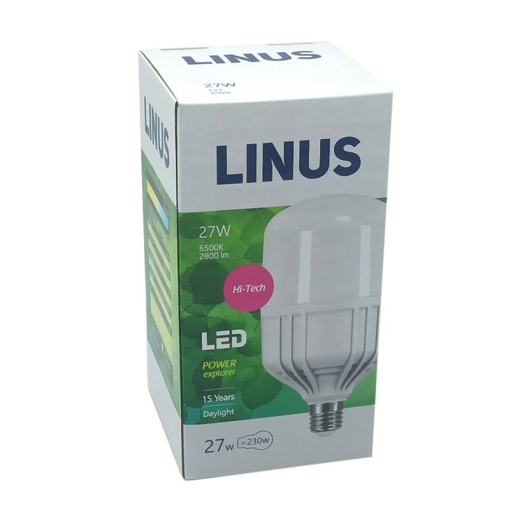 ნათურა სტანდარტული LINUS Lin25-7938 LED 27W E27 6500K სურათი