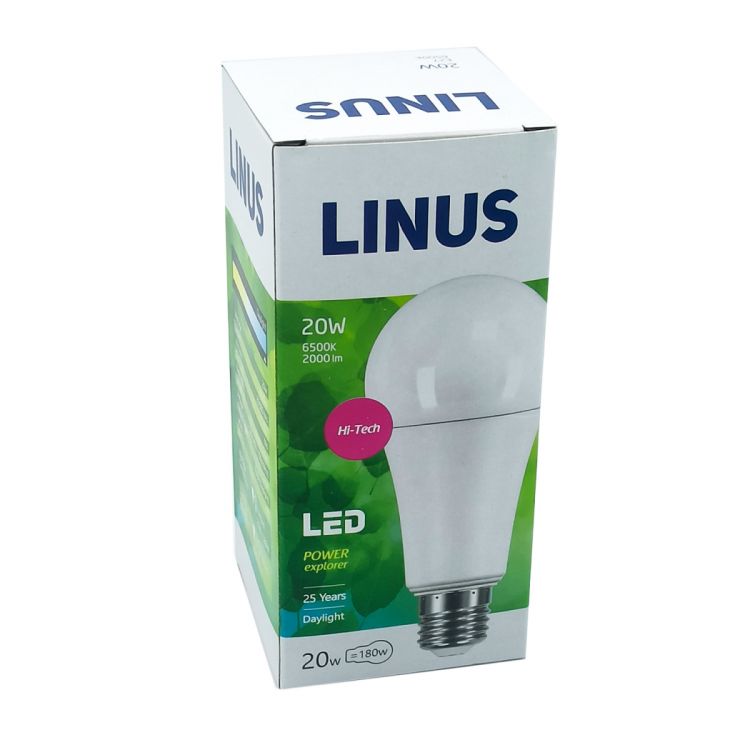 ნათურა სტანდარტული LINUS Lin46-0921 LED 20W E27 6500K სურათი