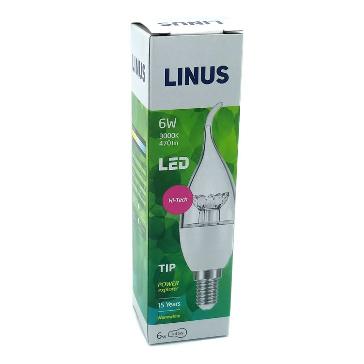 ნათურა ჭაღი დეკორატიული გამჭვირვალე LINUS Lin65-5767 LED - 6W E14 3000K სურათი