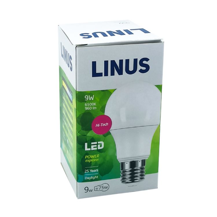 ნათურა სტანდარტული LINUS Lin11-7792 LED 9W E27 6500K სურათი