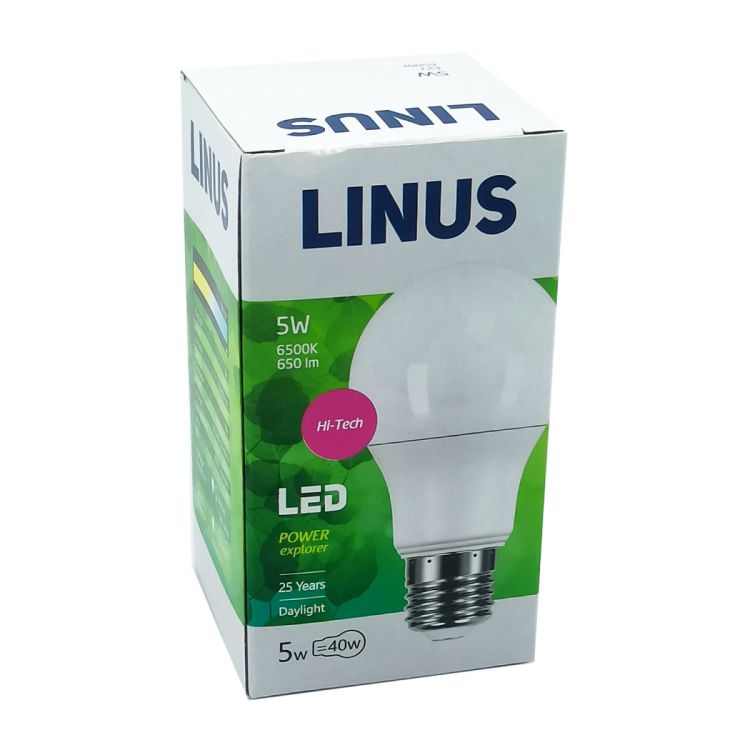 ნათურა სტანდარტული LINUS Lin7-7754 LED 5W E27 6500K სურათი