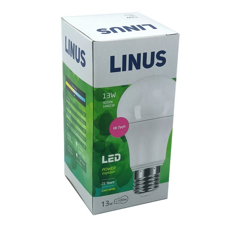 ნათურა სტანდარტული LINUS Lin57-8706 LED 13W E27 4000K სურათი
