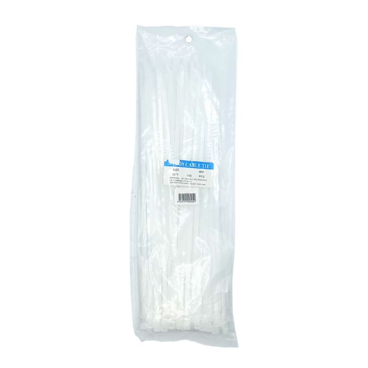 პლასტმასის ხამუთი 4.8*200 (100psc) თეთრი სურათი