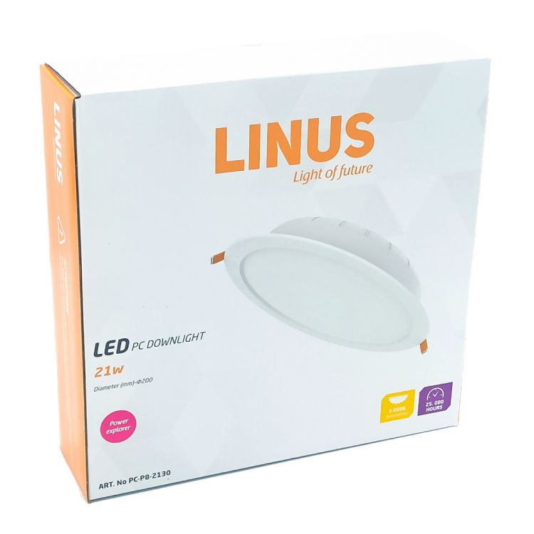 ლედ პანელი LINUS PC downlight 21W 3000K სურათი