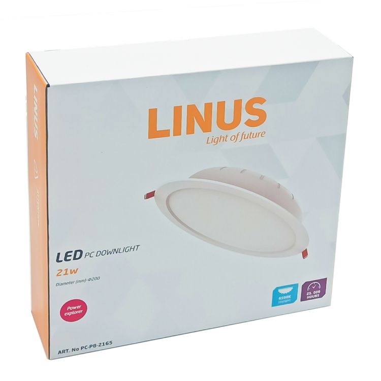 ლედ პანელი LINUS PC downlight 21W 6500K სურათი