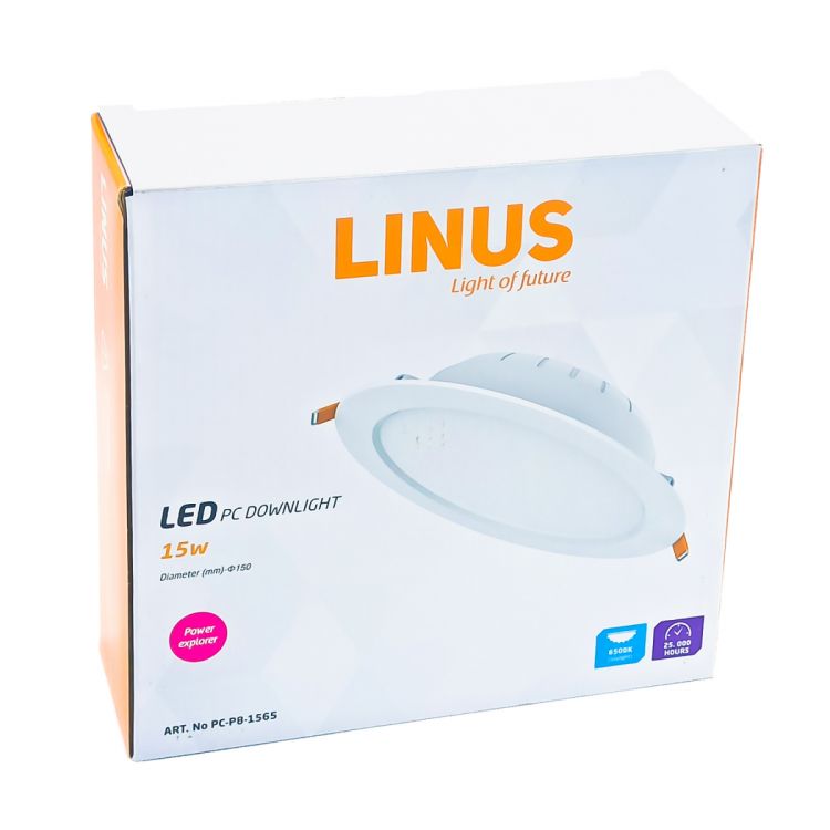 ლედ პანელი LINUS PC downlight 15W 6500K სურათი