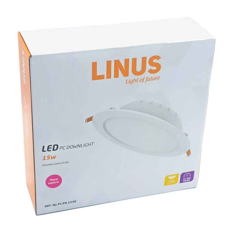 ლედ პანელი LINUS PC downlight 15W 3000K სურათი