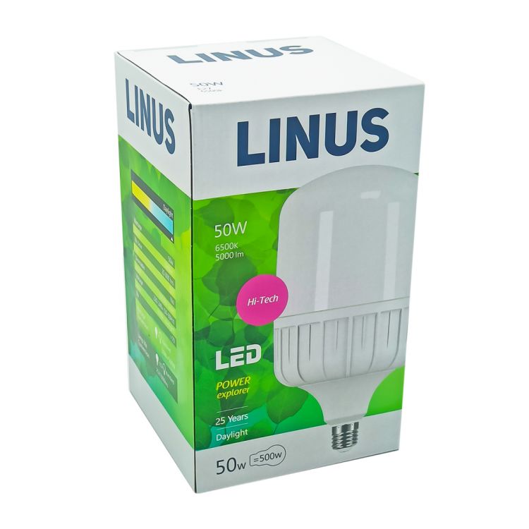 ნათურა სტანდარტული 50W E27 6500K LINUS Lin54-6844 LED სურათი