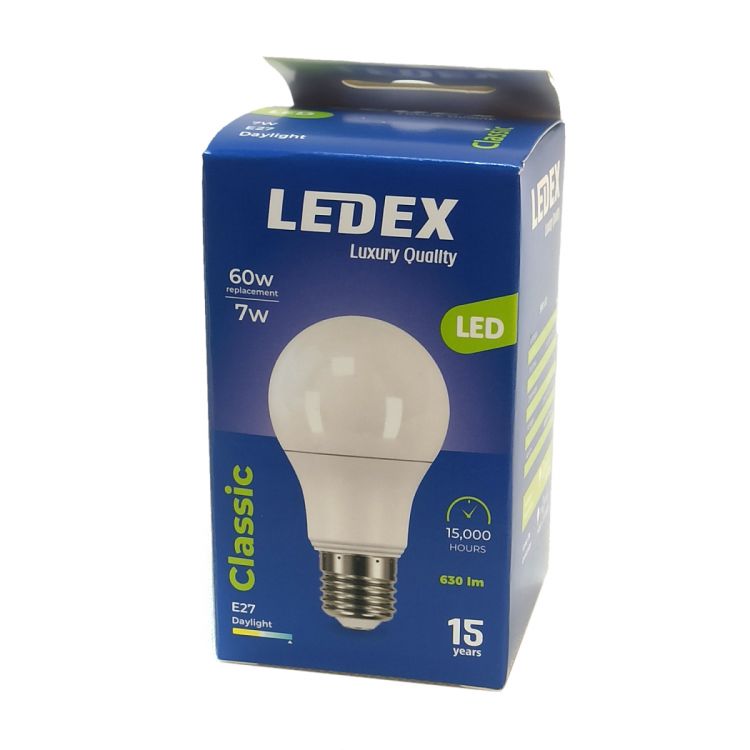 ნათურა სტანდარტული 7W E27 6500K CLASSIC LEDEX LED66-0928 სურათი