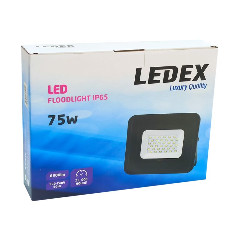პროჟექტორი 75W 6500K IP65 Black LEDEX LED სურათი