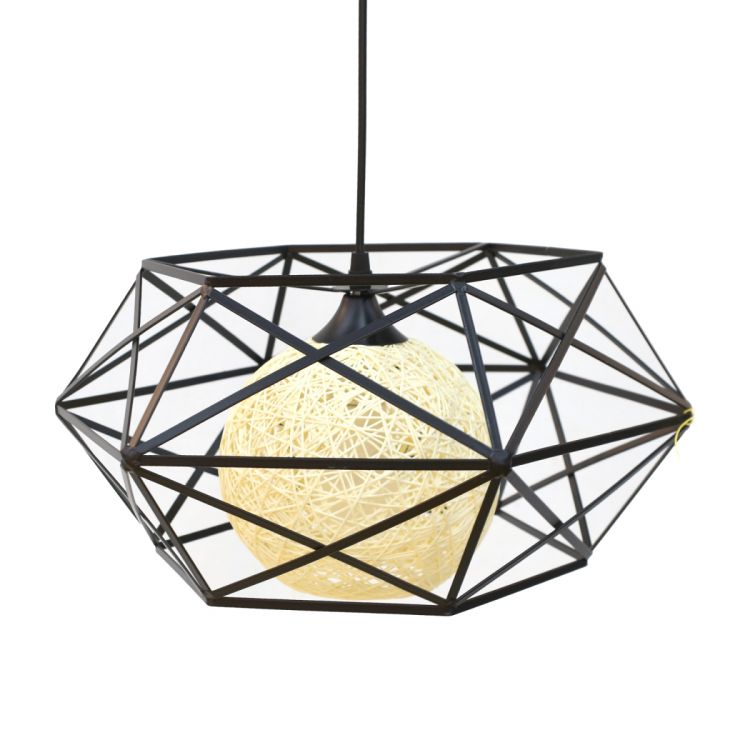 ჭერის სანათი შავი მეტალის რომბი MH-15661 სურათი