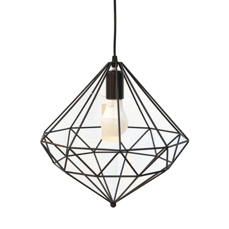 ჭერის სანათი შავი მეტალის რომბი დიდი MH-15658 სურათი