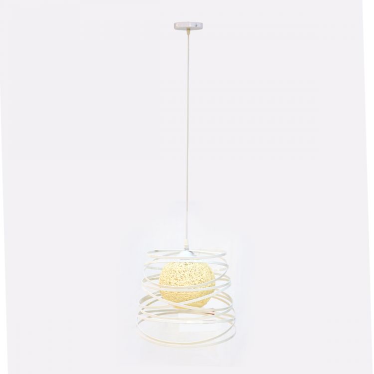 ჭერის სანათი მეტალის თეთრი დაწნული MH-15659 სურათი