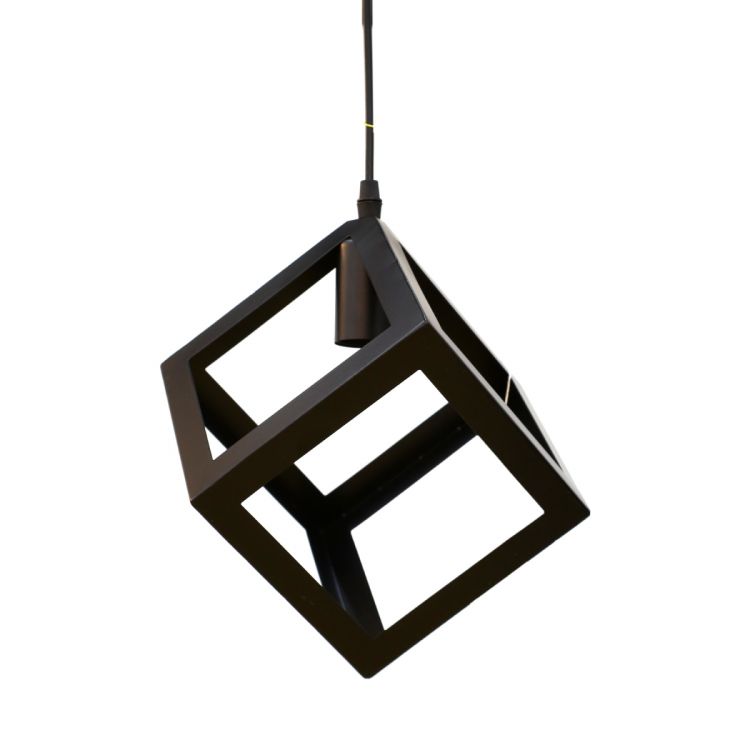 ჭერის სანათი შავი ოთხკუთხედი მეტალის MH-15673 სურათი