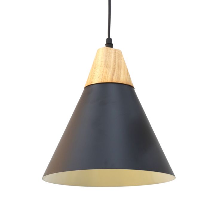 ჭერის სანათი შავი ხის ფაქტურით MH-15642 სურათი