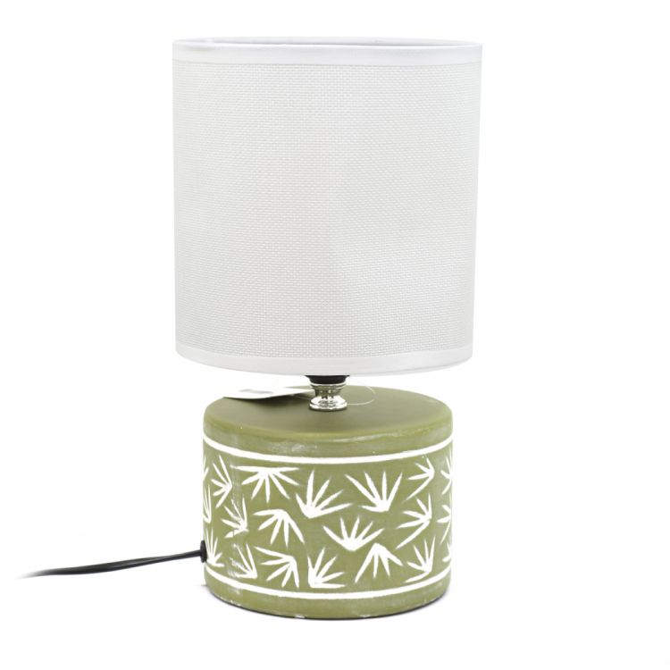 მაგიდის სანათი კერამიკა მწვანე მრგვალი MH-8946 სურათი