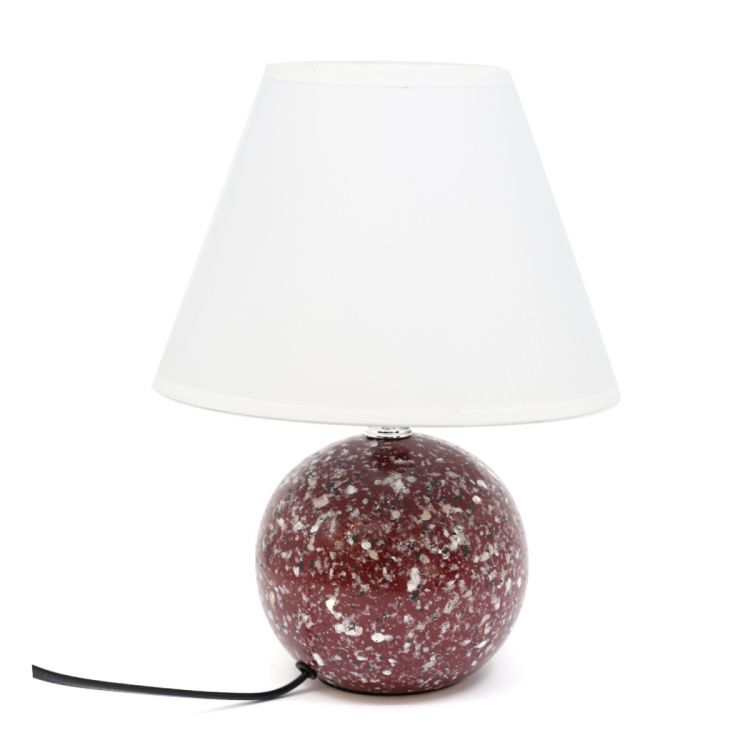 მაგიდის სანათი კერამიკა შინდისფერი მრგვალი MH-8998 სურათი