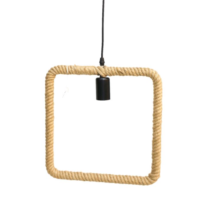 ჭერის სანათი მეტალი ოთხკუთხედი ბაწრით MH-20781 სურათი