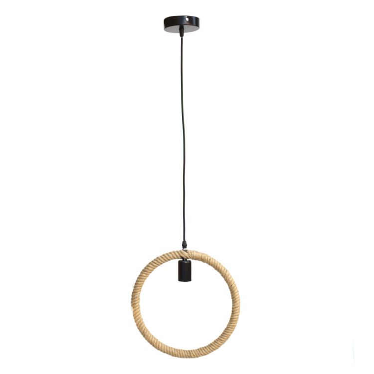 ჭერის სანათი მეტალი მრგვალი ბაწრით MH-20780 სურათი