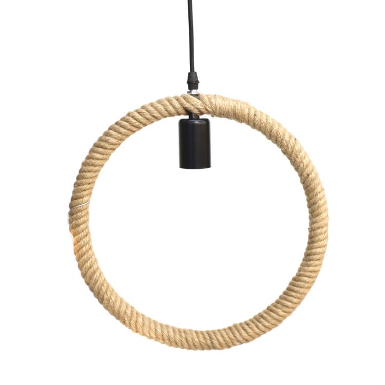 ჭერის სანათი მეტალი მრგვალი ბაწრით MH-20780 სურათი