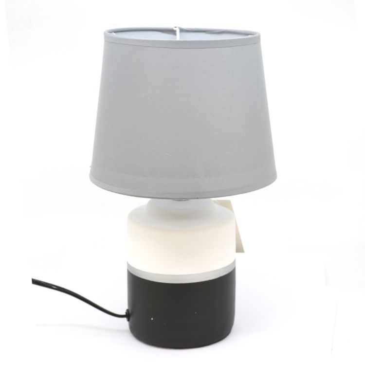 მაგიდის სანათი კერამიკა მრგვალი შავი თეთრი MH-9004 სურათი