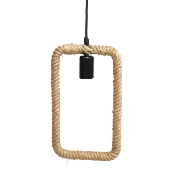 ჭერის სანათი მეტალი მართკუთხედი ბაწრით MH-20779 სურათი