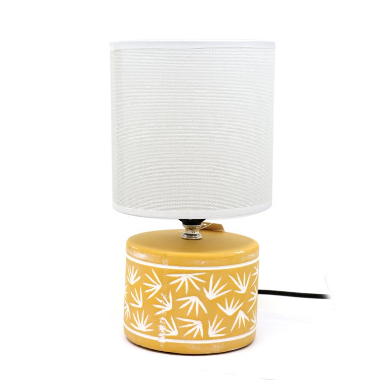 მაგიდის სანათი კერამიკა ყავისფერი მრგვალი MH-8947 სურათი