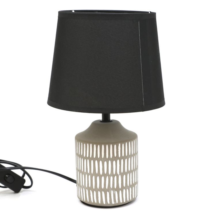 მაგიდის სანათი კერამიკა თეთრი შავი MH-8981 სურათი