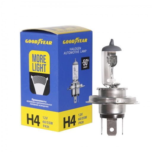 ავტოჰალოგენი Goodyear H4 12V 60/55W P43t More Light სურათი