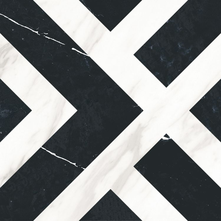 კერამო გრანიტი ONTARIO BLACK WHITE DECOR T:10 20x20 სურათი