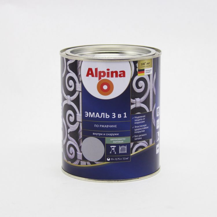 საღებავი ანტიკოროზიული AX BY AP DaR 3in1 RAL 7040 SM 0,75 LT სურათი