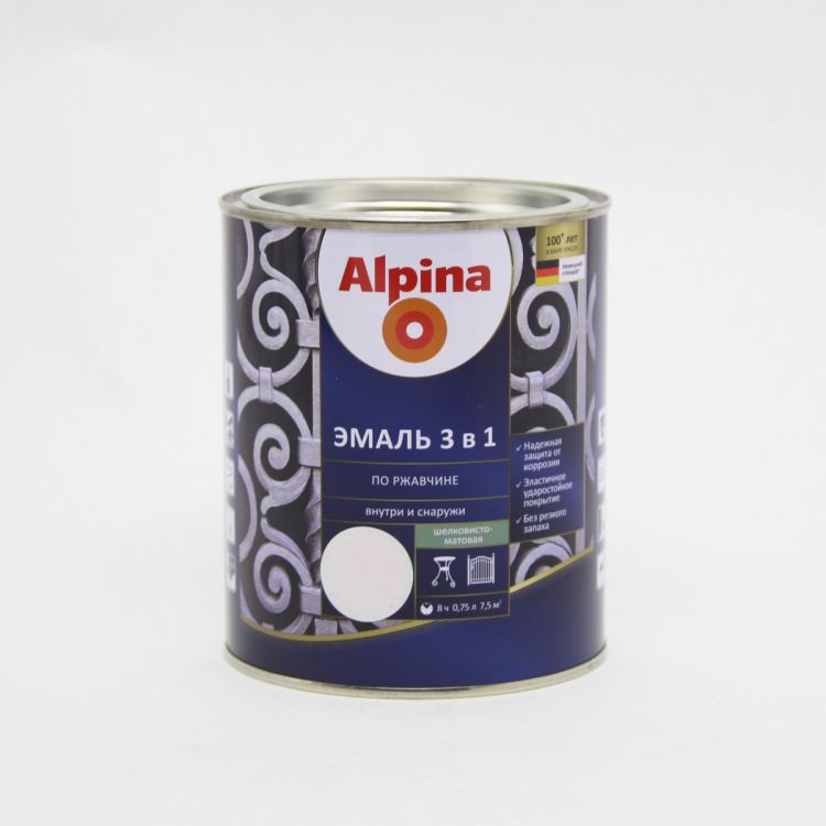 საღებავი ანტიკოროზიული AX BY AP DaR 3in1 RAL 9003 SM 0,75 LT სურათი