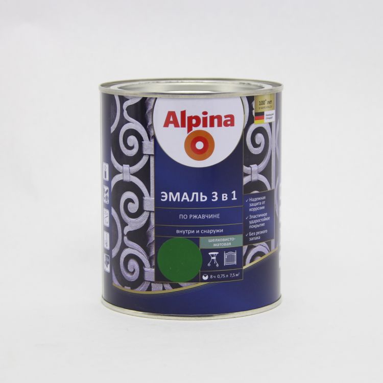 საღებავი ანტიკოროზიული AX BY AP DaR 3in1 RAL 6002 SM 0,75 LT სურათი