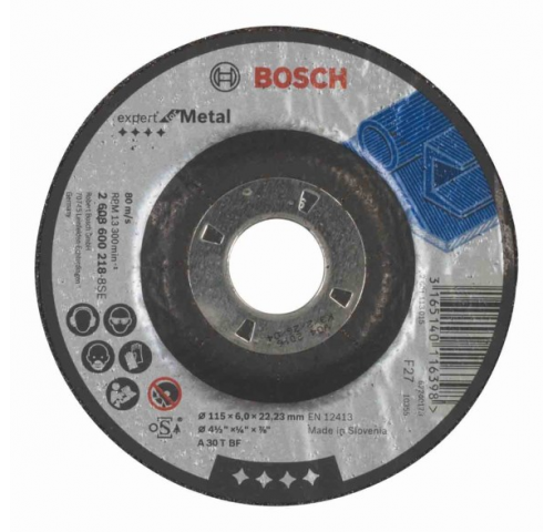 ლითონის სახეხი დისკი Bosch 115x6x22.23მმ სურათი
