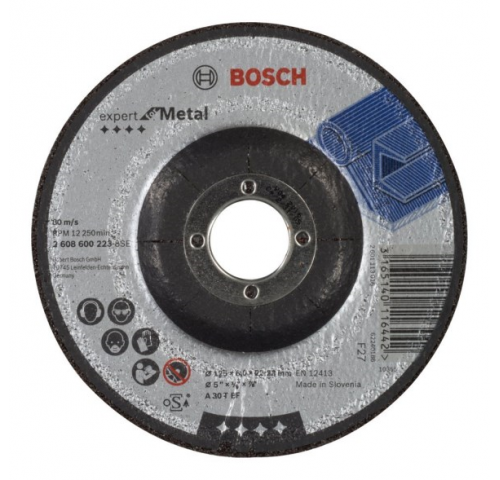 ლითონის სახეხი დისკი Bosch 125x6x22.23მმ სურათი