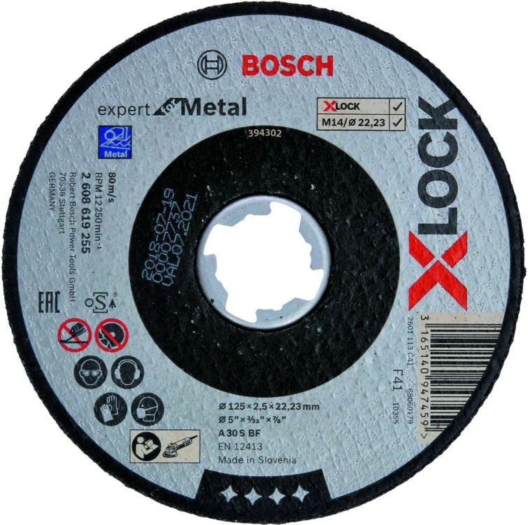 ლითონის საჭრელი დისკი Bosch X-LOCK 125x2.5x22.23მმ სურათი