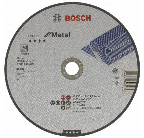 ლითონის საჭრელი დისკი Bosch 230x22.23x1.9მმ სურათი