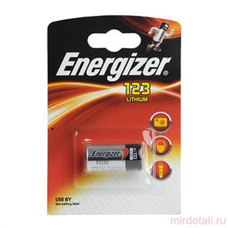 ფოტო ლითიუმ ელემენტი, 2008 Energizer 123  1ც შეკვრა 123-FSB1 (638011) სურათი