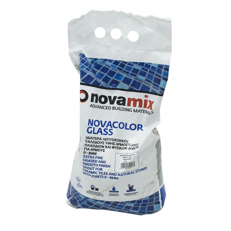 შოვების შემავსებელი (ფუგა) NOVACOLOR GLASS 00 BIANCO 5KG სურათი