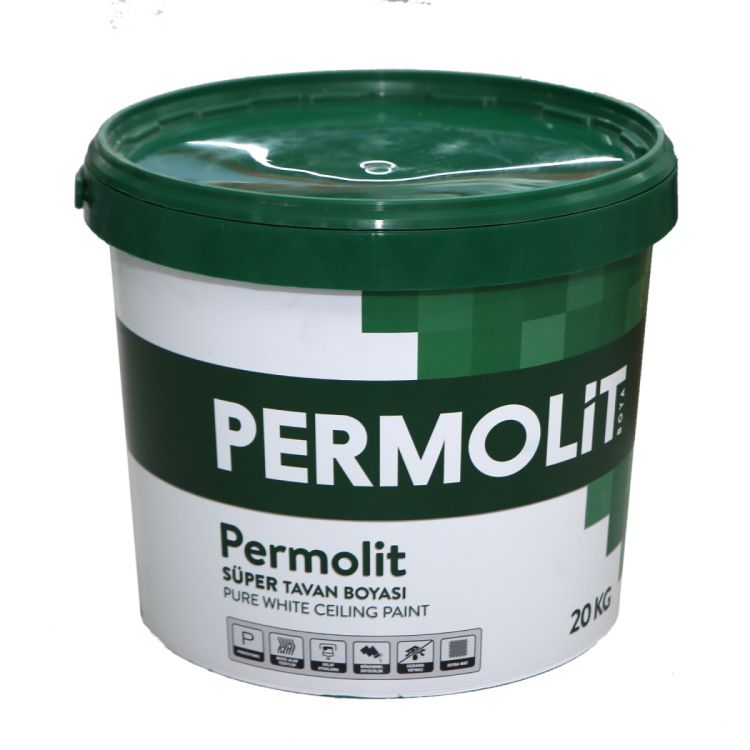ჭერის საღებავი (TAVAN) 20კგ PERMOLIT Pure White Ceiling Paint სურათი