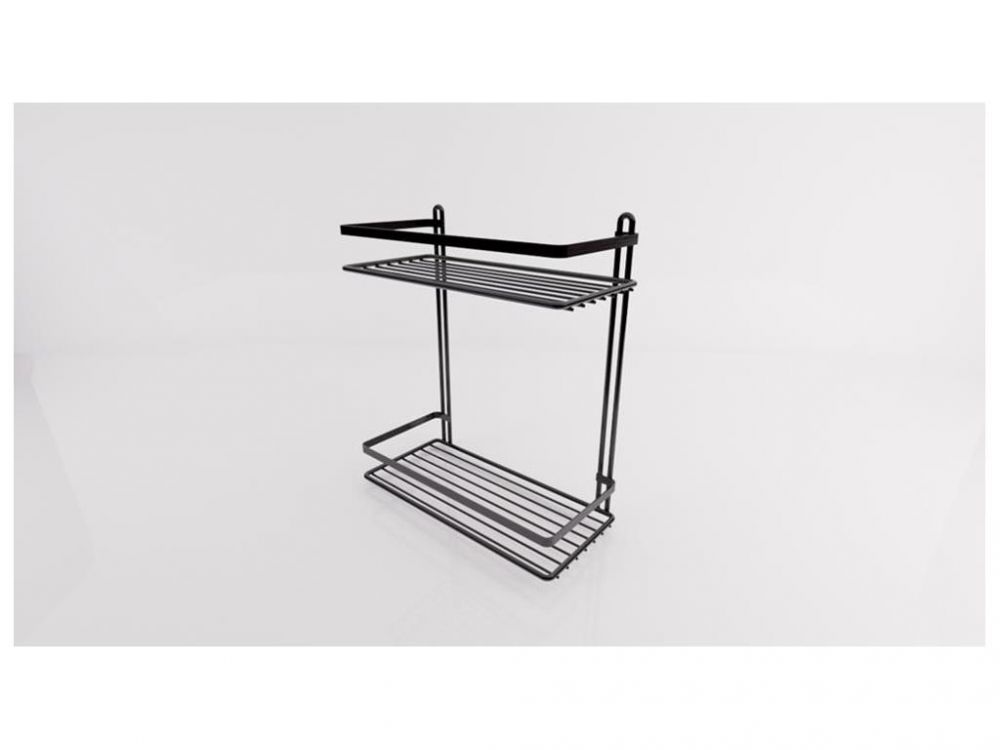 მართკუთხა კუთხის თარო ორიანი 11*24 სმ შავი SB055-B სურათი