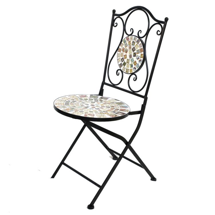 მეტალის სკამი ფერადი დეკორით 13134 სურათი