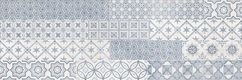 კედლის ფილა DECORADO WALK AZUL 25x75 დეკორი სურათი
